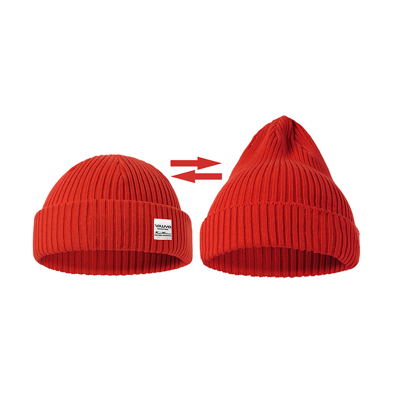 2-1 Cuff Cotton Beanies Custom Logo Acceptable - Image 2